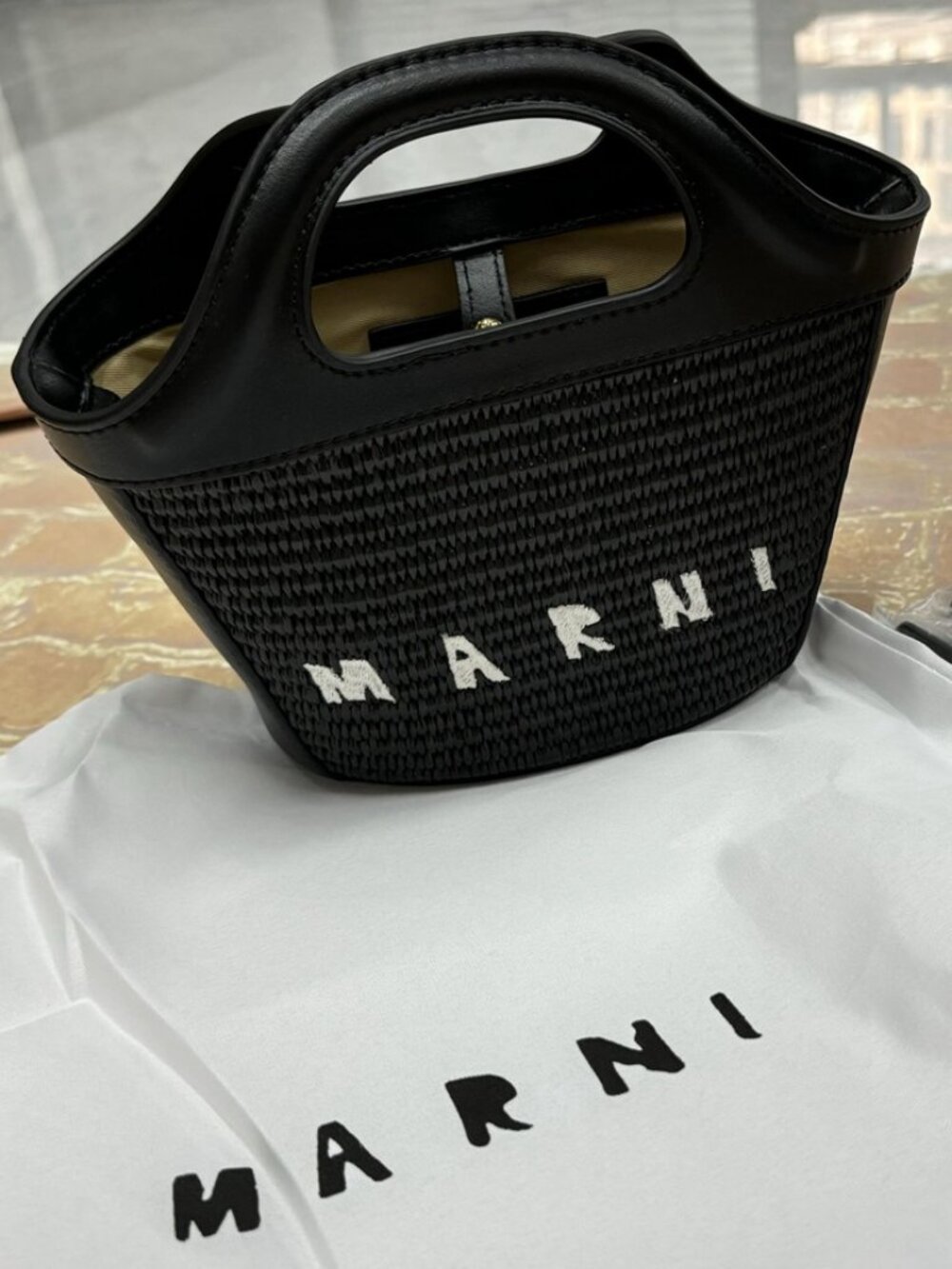 Marni - All-Black - Straw Bag - Mini Crossbody Bag